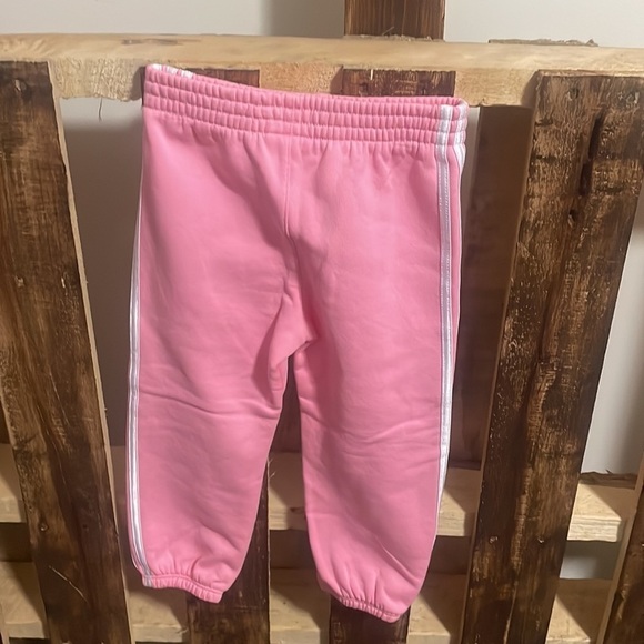 Adidas Pink Polar Fleece Sweatpants White Stripes bottoms NEW Sz 24Mos - Picture 5 of 11